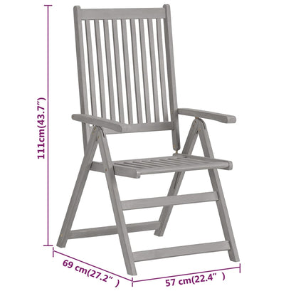 vidaXL Garden Dining Set | Grey | Solid acacia wood | Standard |  Extendable