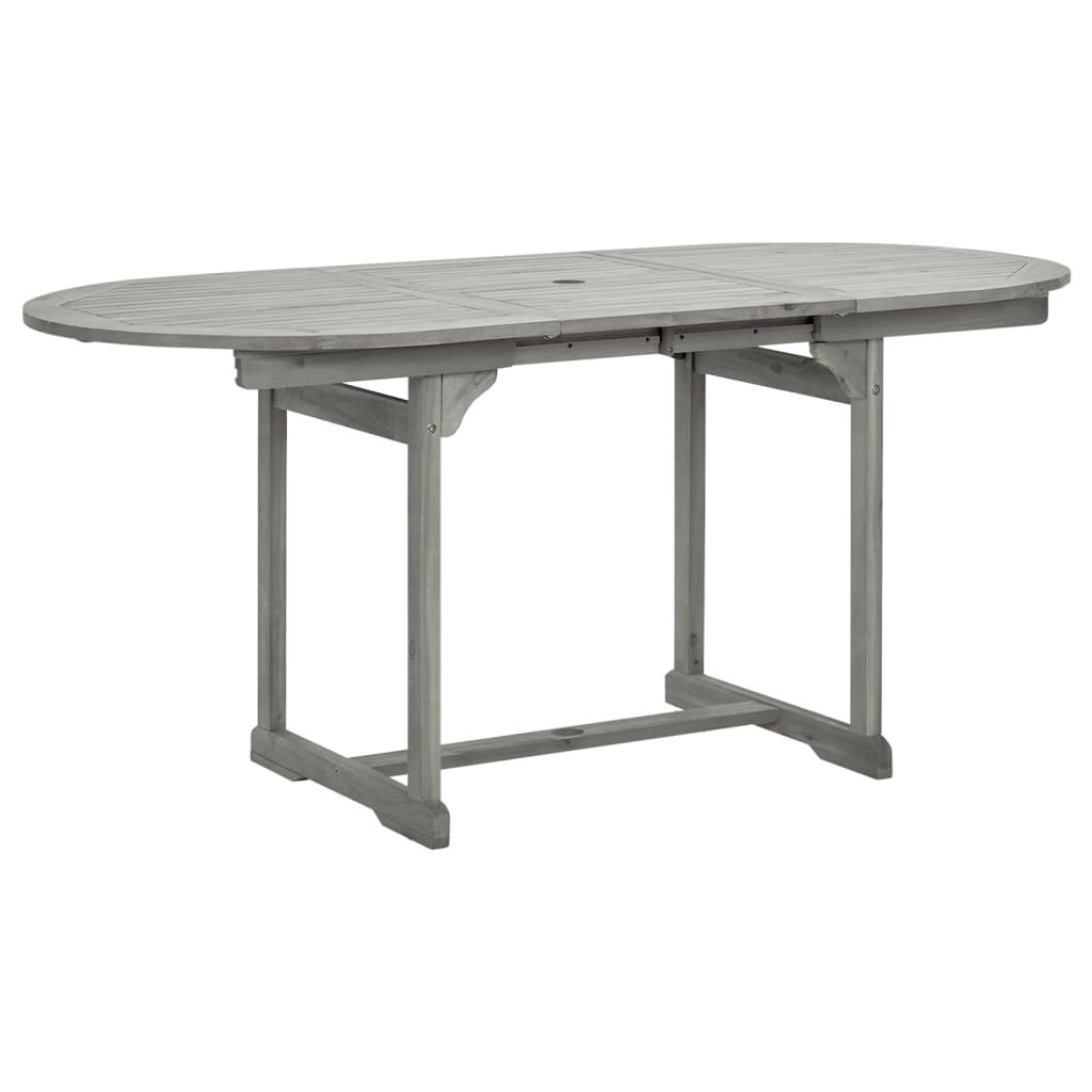 vidaXL Garden Dining Set | Grey | Solid acacia wood | Large |  Foldable