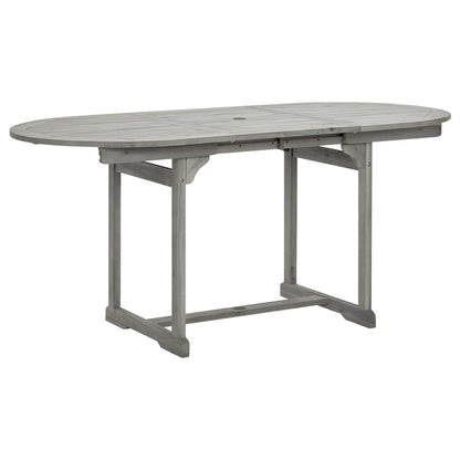 vidaXL Garden Dining Set | Grey | Solid acacia wood | Large |  Foldable