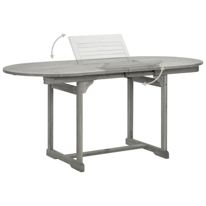 vidaXL Garden Dining Set | Grey | Solid acacia wood | Large |  Foldable