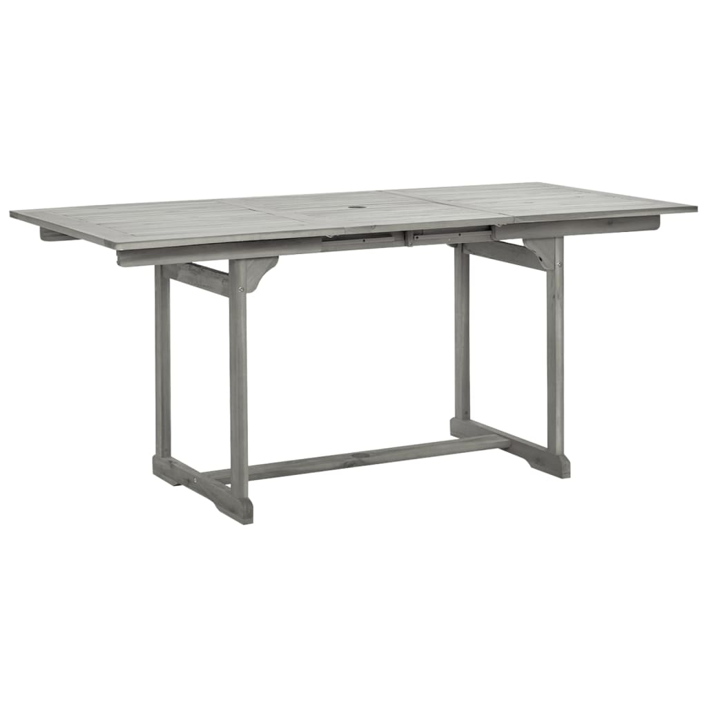 vidaXL Garden Dining Set | Grey | Solid Acacia wood | Standard | Extendable