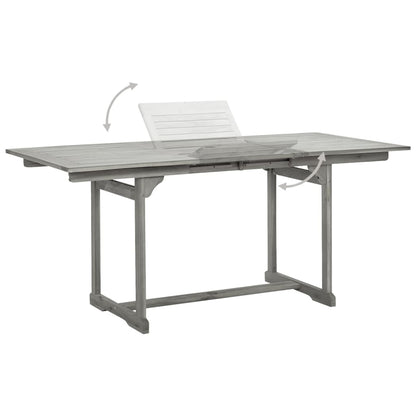 vidaXL Garden Dining Set | Grey | Solid Acacia wood | Standard | Extendable