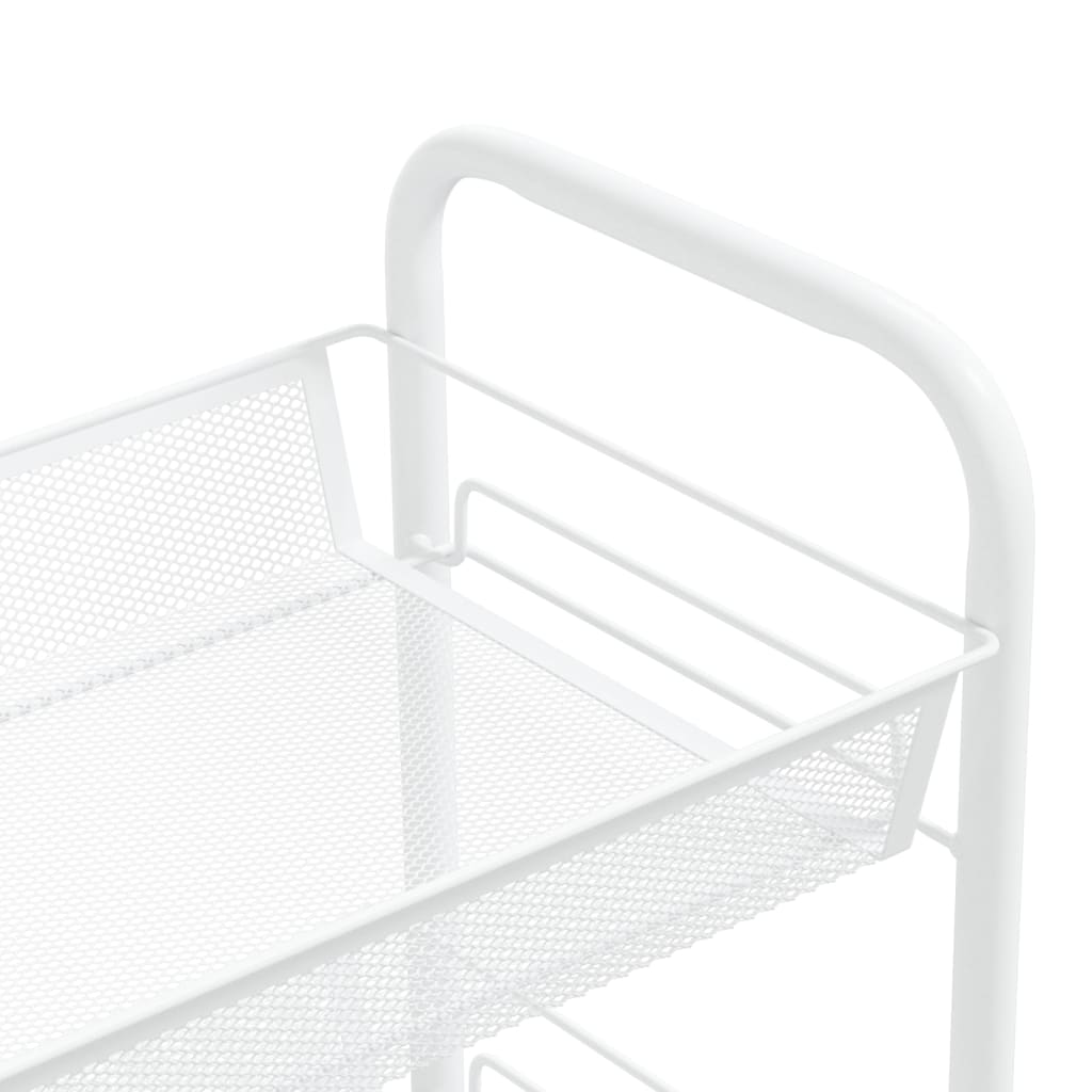 vidaXL 3-Tier Kitchen Trolley White 46x26x64 cm Iron