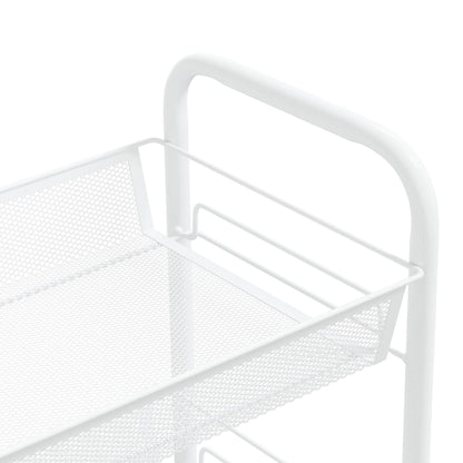 vidaXL 3-Tier Kitchen Trolley White 46x26x64 cm Iron
