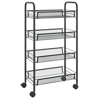 336325 vidaXL 4-Tier Kitchen Trolley Black 46x26x85 cm Iron