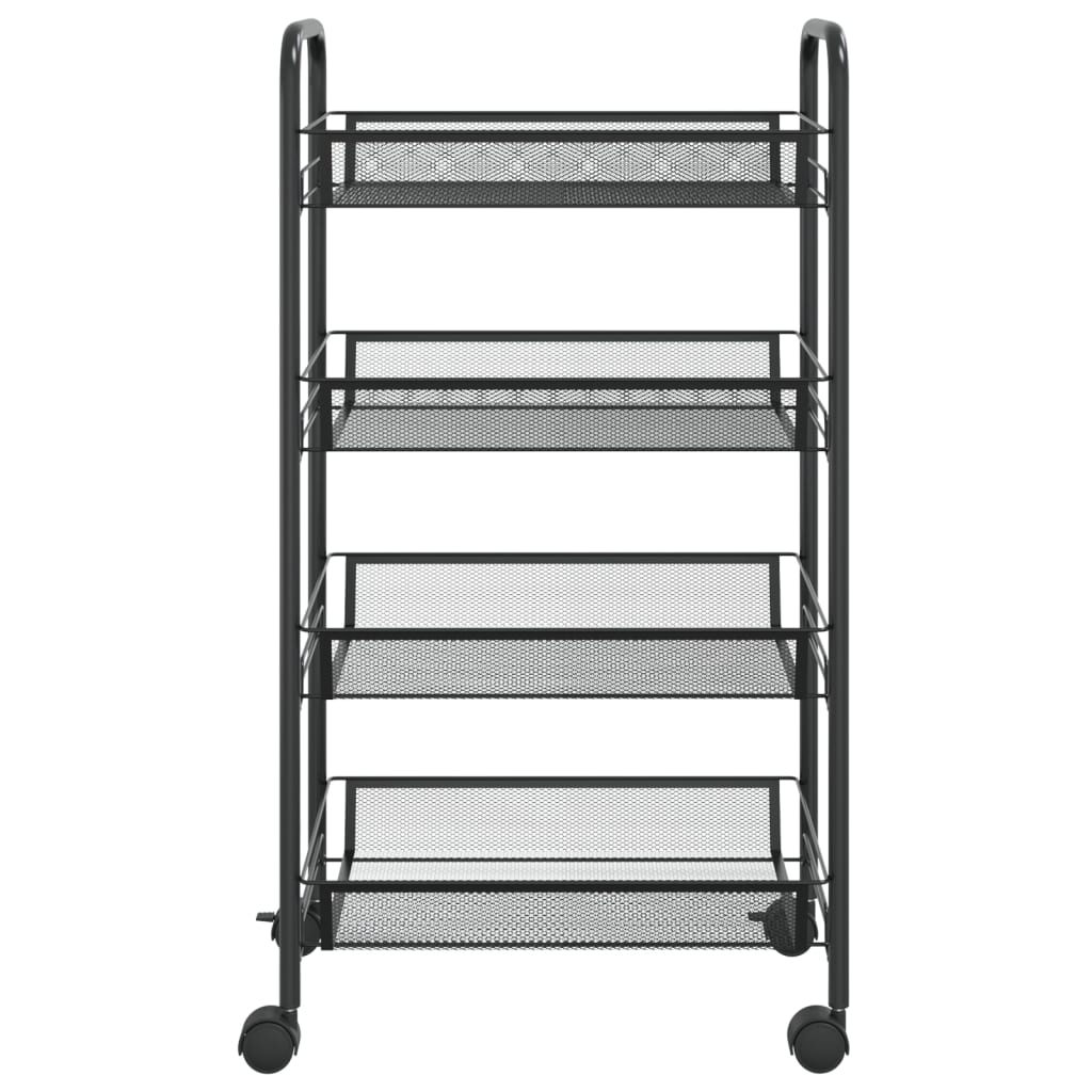 336325 vidaXL 4-Tier Kitchen Trolley Black 46x26x85 cm Iron