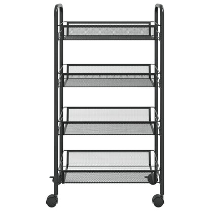336325 vidaXL 4-Tier Kitchen Trolley Black 46x26x85 cm Iron