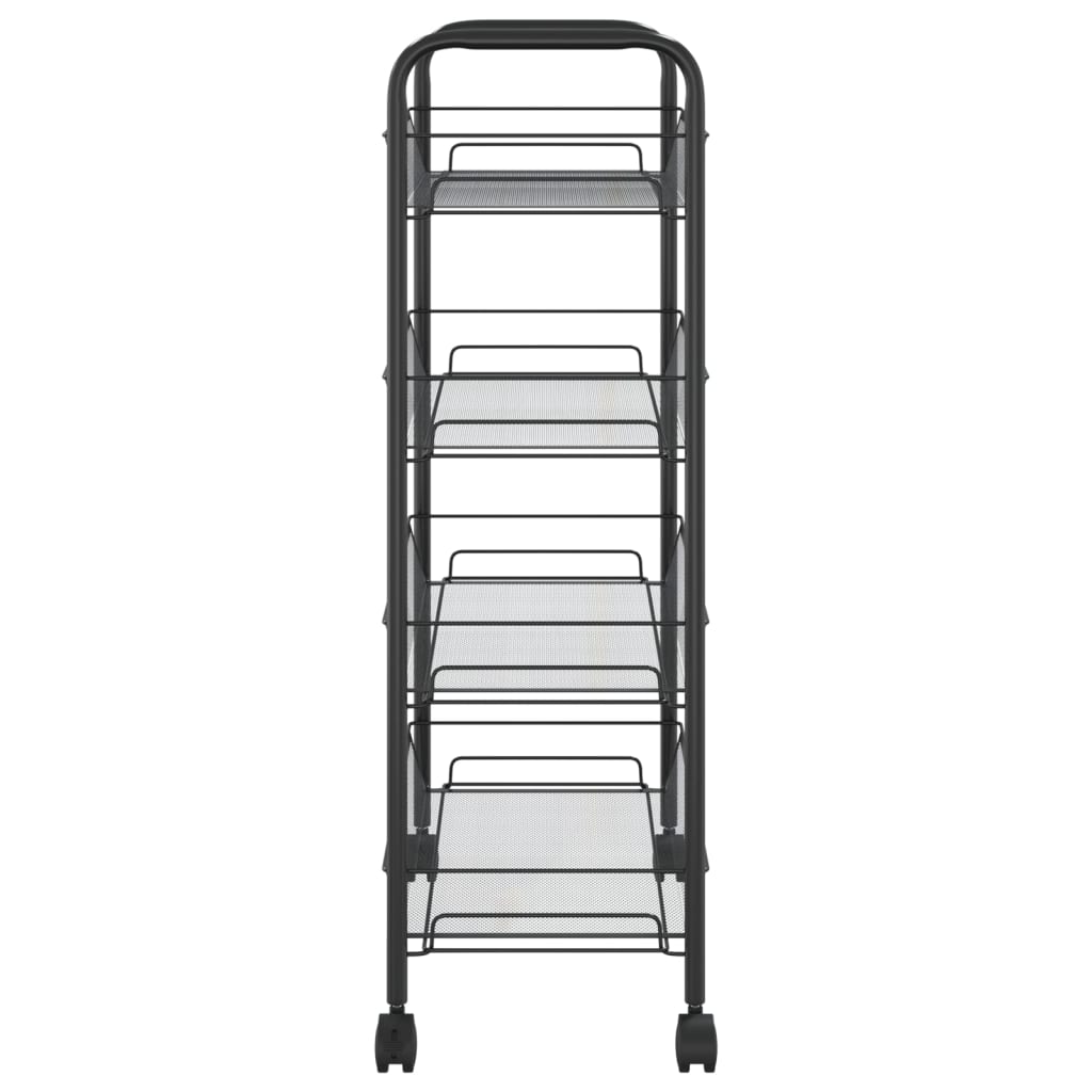 336325 vidaXL 4-Tier Kitchen Trolley Black 46x26x85 cm Iron