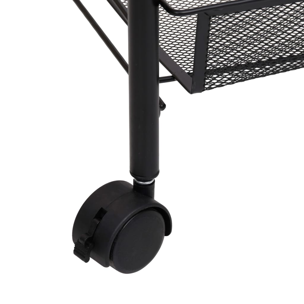 336325 vidaXL 4-Tier Kitchen Trolley Black 46x26x85 cm Iron