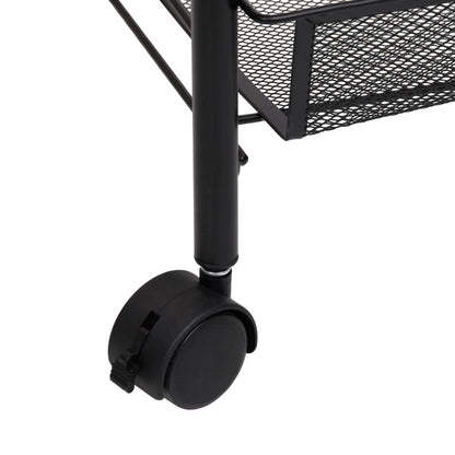 336325 vidaXL 4-Tier Kitchen Trolley Black 46x26x85 cm Iron
