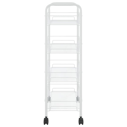 vidaXL 4-Tier Kitchen Trolley White 46x26x85 cm Iron