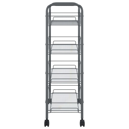 vidaXL 4-Tier Kitchen Trolley Grey 46x26x85 cm Iron
