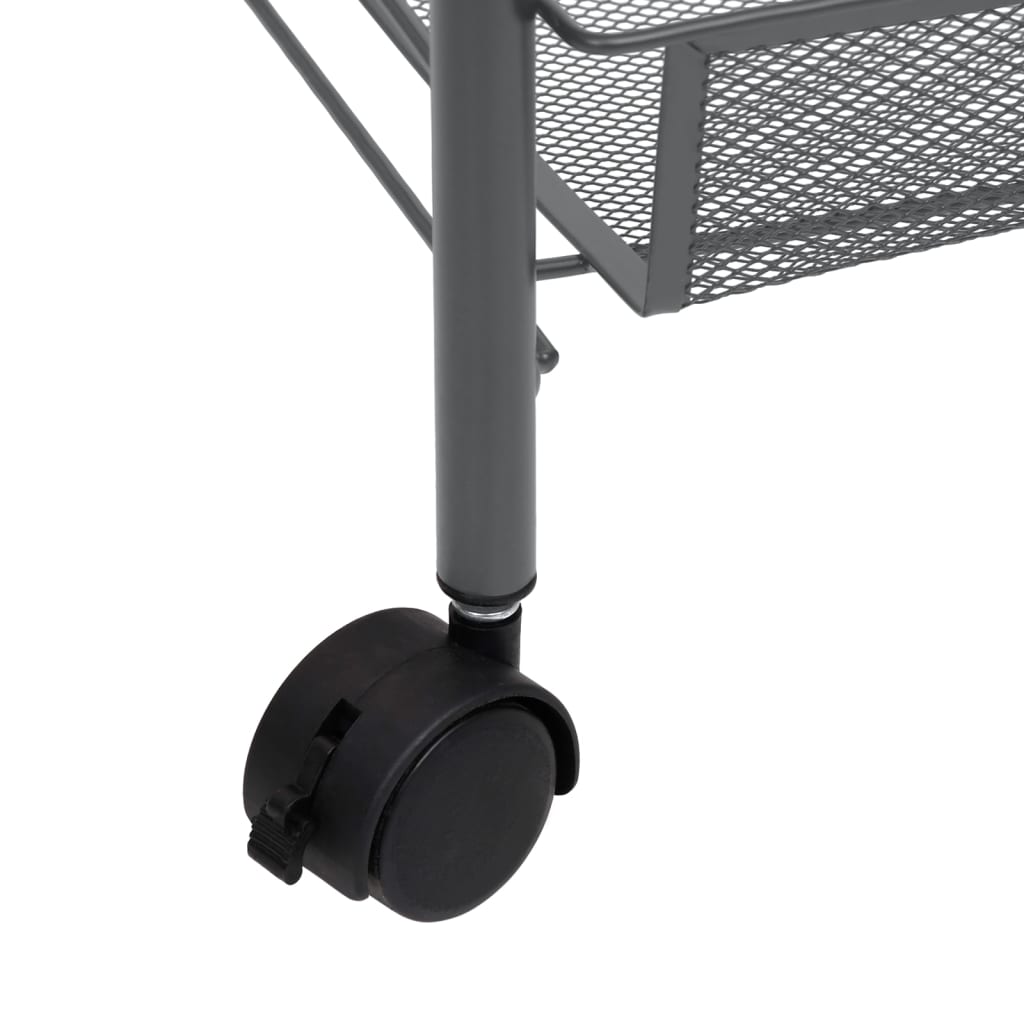 vidaXL 4-Tier Kitchen Trolley Grey 46x26x85 cm Iron