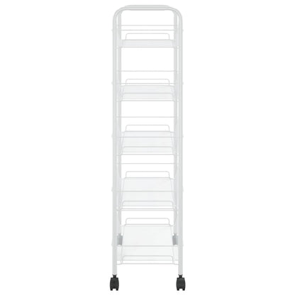 vidaXL 5-Tier Kitchen Trolley White 46x26x105 cm Iron