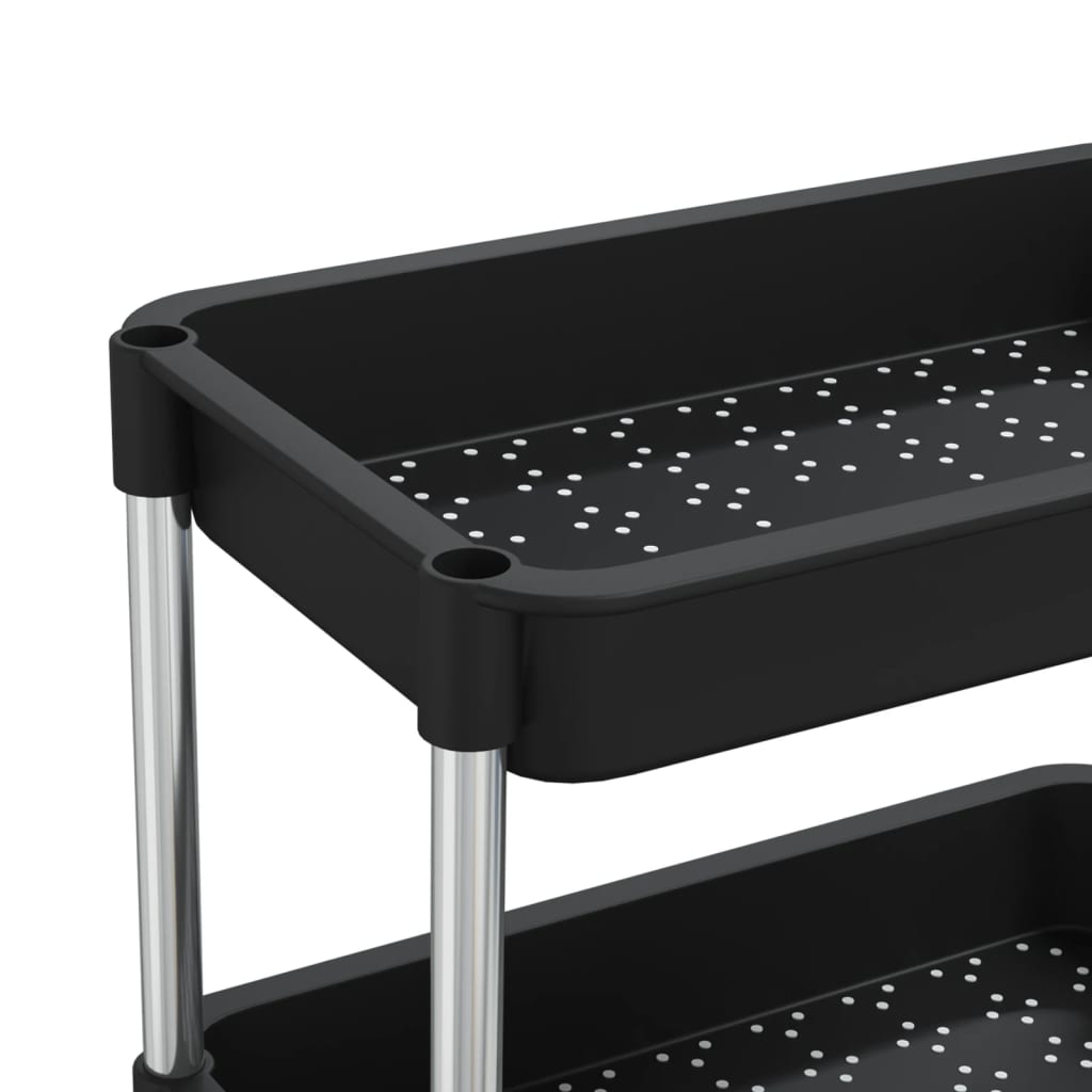 vidaXL 5-Tier Kitchen Trolley Black 42x29x128 cm Iron and ABS