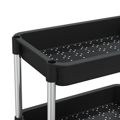 vidaXL 5-Tier Kitchen Trolley Black 42x29x128 cm Iron and ABS