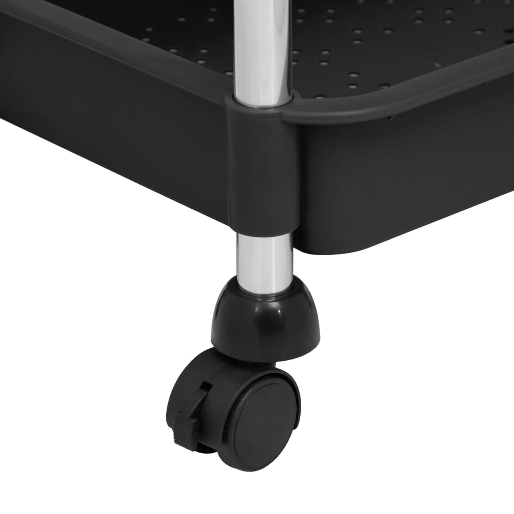 vidaXL 5-Tier Kitchen Trolley Black 42x29x128 cm Iron and ABS