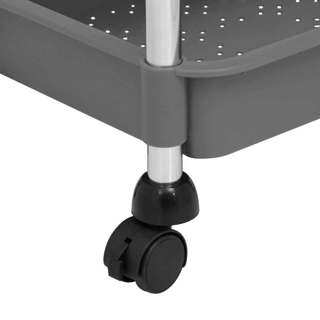 vidaXL 5-Tier Kitchen Trolley Grey 42x29x128 cm Iron and ABS