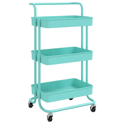 vidaXL 3-Tier Kitchen Trolley Turquoise 42x35x85 cm Iron and ABS