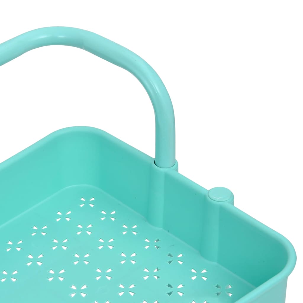 vidaXL 3-Tier Kitchen Trolley Turquoise 42x35x85 cm Iron and ABS
