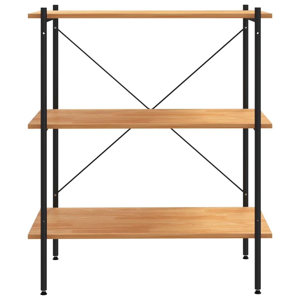 vidaXL 3-Tier Shelving Unit Black and Oak 80x40x92 cm