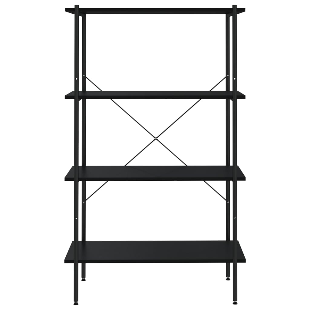 vidaXL 4-Tier Shelving Unit Black 80x40x130 cm