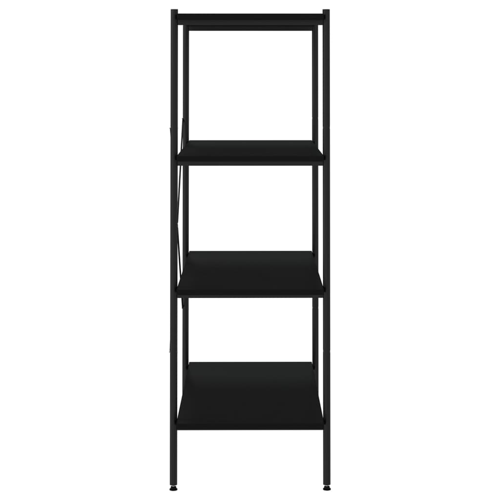 vidaXL 4-Tier Shelving Unit Black 80x40x130 cm