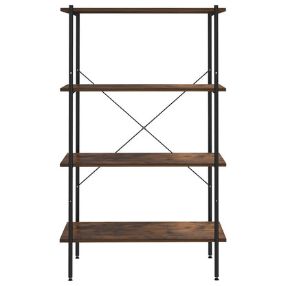 vidaXL 4-Tier Shelving Unit Black and Dark Wood 80x40x130 cm