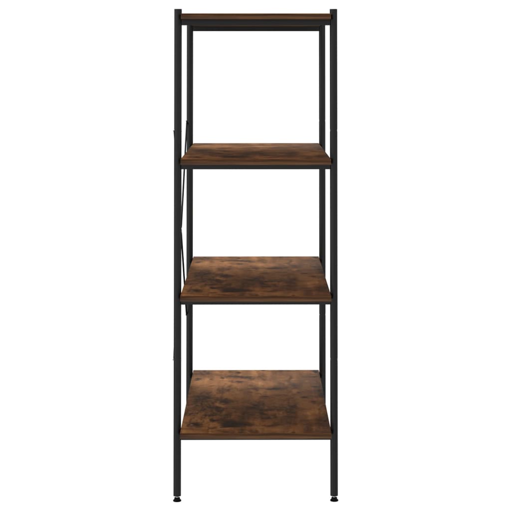vidaXL 4-Tier Shelving Unit Black and Dark Wood 80x40x130 cm