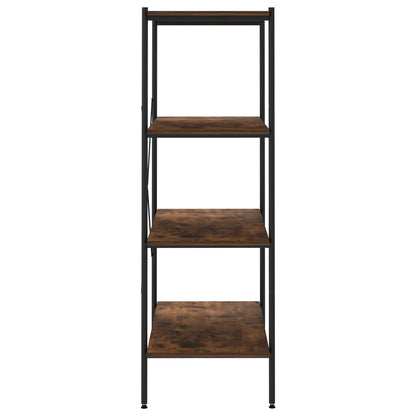 vidaXL 4-Tier Shelving Unit Black and Dark Wood 80x40x130 cm