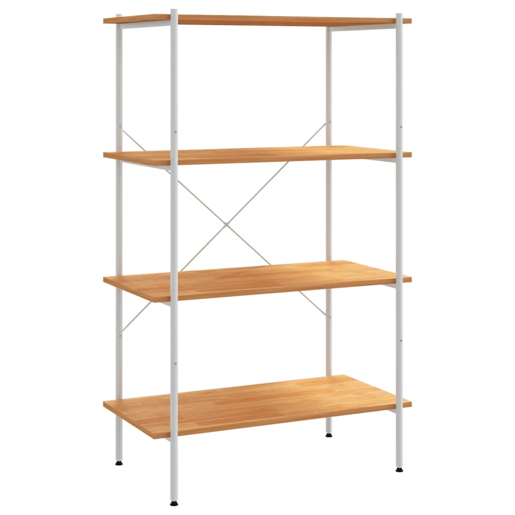 vidaXL 4-Tier Shelving Unit White and Oak 80x40x130 cm