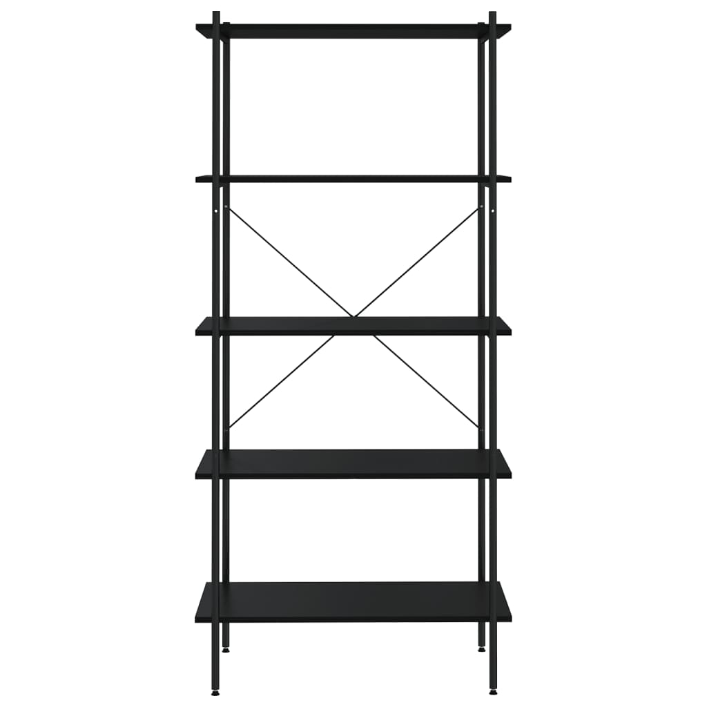 vidaXL 5-Tier Shelving Unit Black 80x40x163 cm
