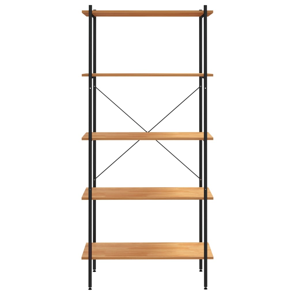 vidaXL 5-Tier Shelving Unit Black and Oak 80x40x163 cm