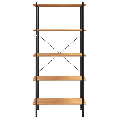 vidaXL 5-Tier Shelving Unit Black and Oak 80x40x163 cm