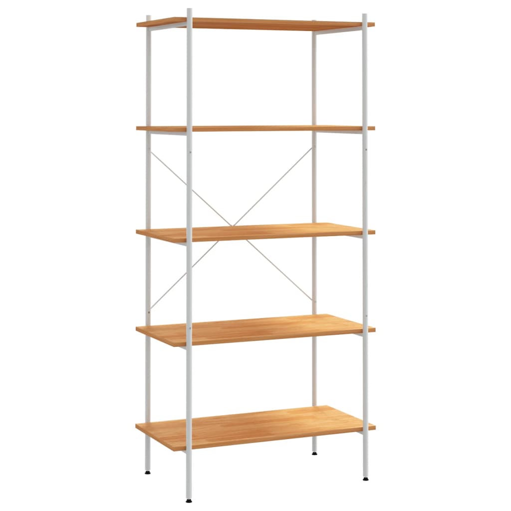 vidaXL 5-Tier Shelving Unit White and Oak 80x40x163 cm