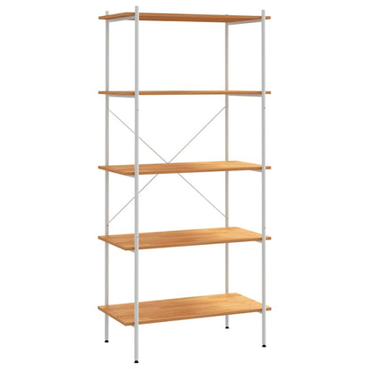 336350 vidaXL 5-Tier Shelving Unit White and Oak 80x40x163 cm