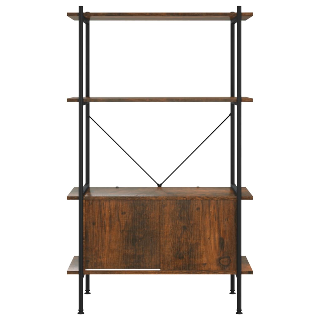 vidaXL 4-Tier Shelving Unit with Cabinet 80x40x130 cm Steel and Engineered Wood