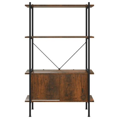 vidaXL 4-Tier Shelving Unit with Cabinet 80x40x130 cm Steel and Engineered Wood