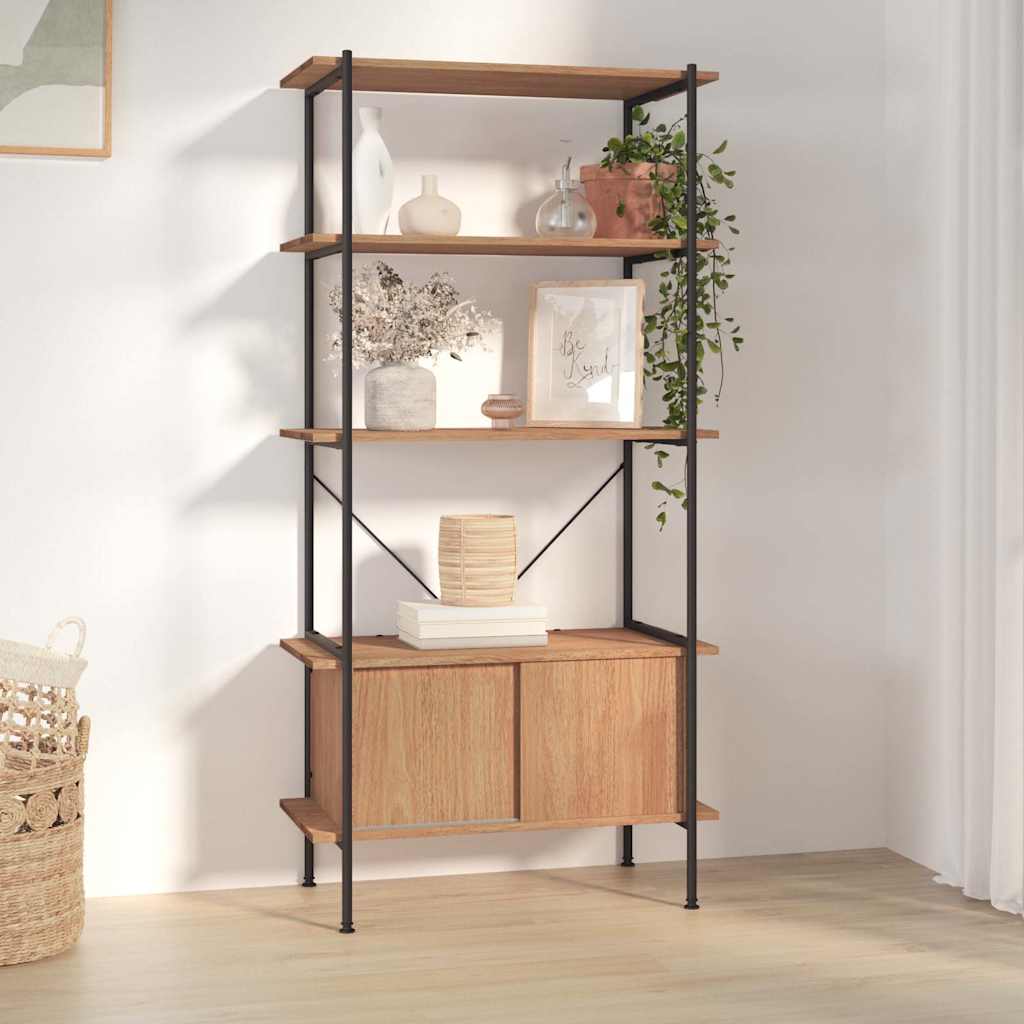vidaXL 5-Tier Shelving Unit with Cabinet 80x40x163 cm