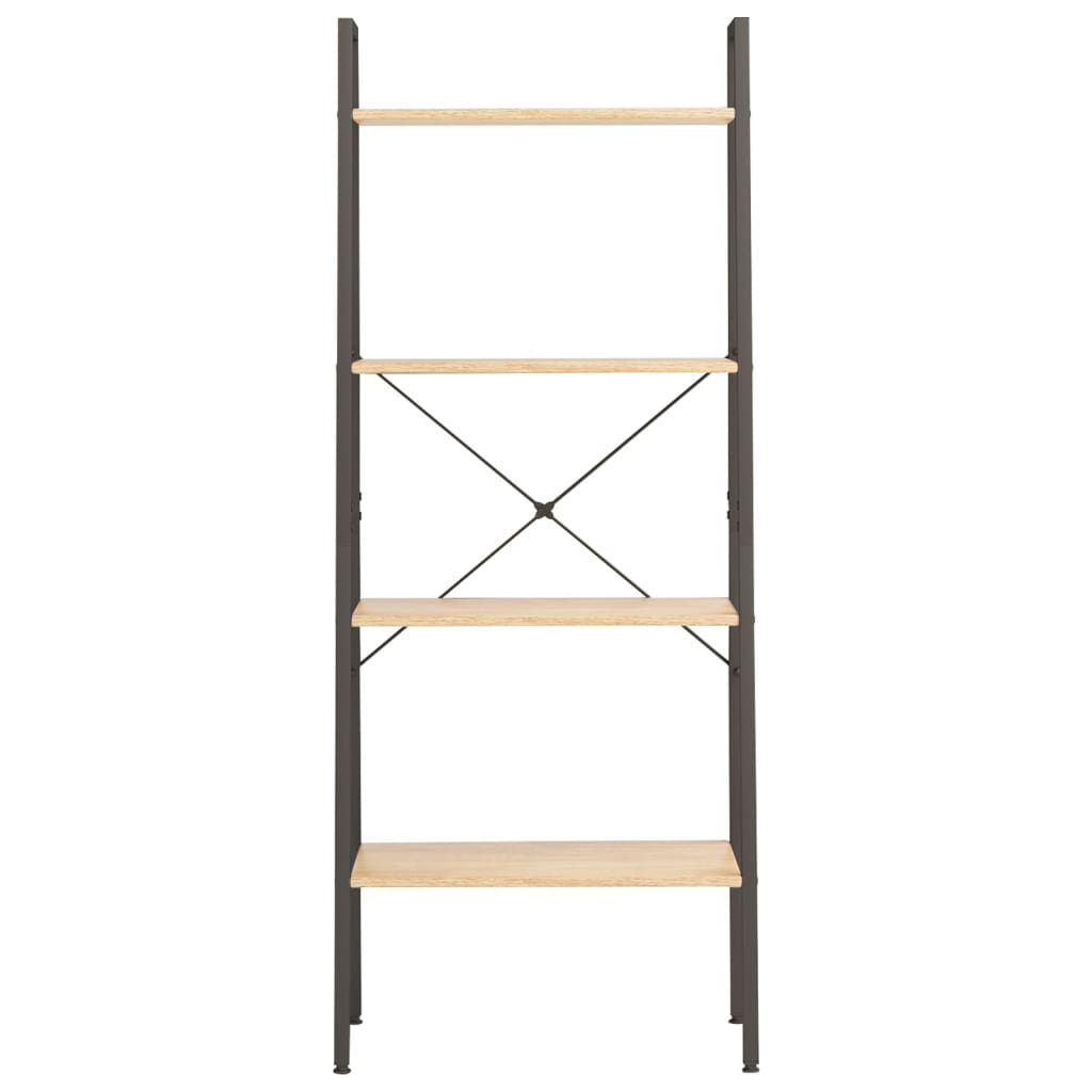 vidaXL 4-Tier Standing Shelf Light Brown and Black 56x35x140 cm