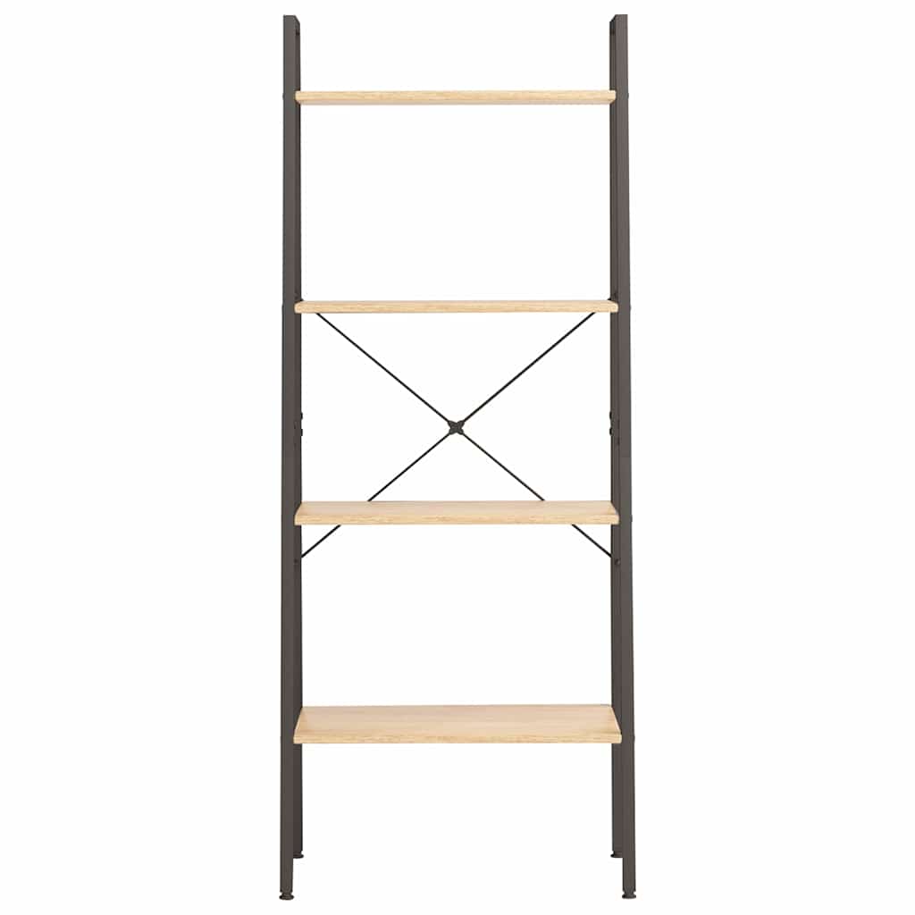 vidaXL 4-Tier Standing Shelf Light Brown and Black 56x35x140 cm