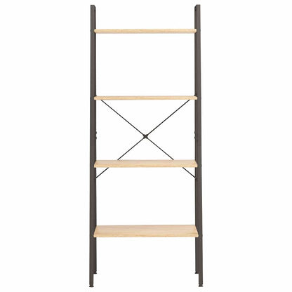 vidaXL 4-Tier Standing Shelf Light Brown and Black 56x35x140 cm