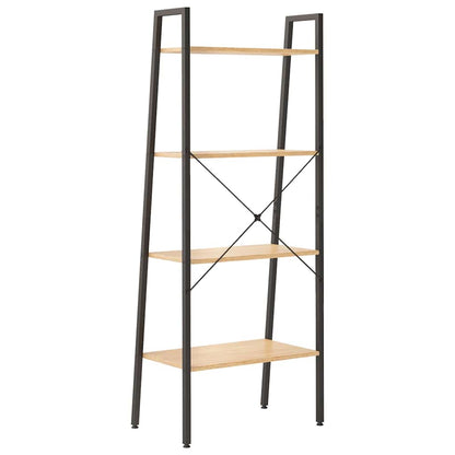 vidaXL 4-Tier Standing Shelf Light Brown and Black 56x35x140 cm