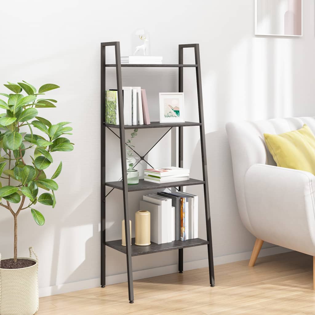 vidaXL 4-Tier Standing Shelf Black 56x35x140 cm