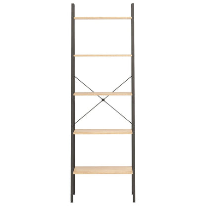 vidaXL 5-Tier Standing Shelf Light Brown and Black 56x35x174 cm