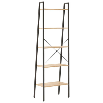 vidaXL 5-Tier Standing Shelf Light Brown and Black 56x35x174 cm