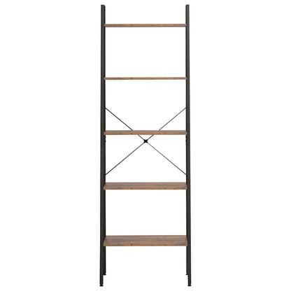 vidaXL 5-Tier Standing Shelf Dark Brown and Black 56x35x174 cm