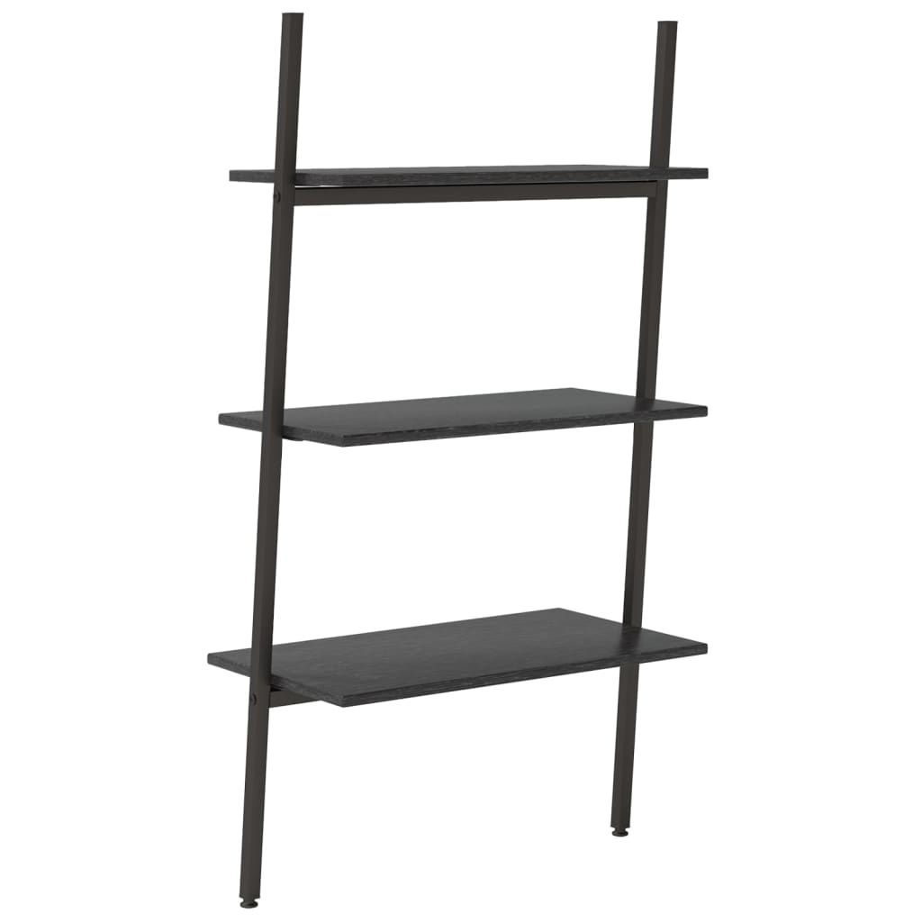 vidaXL 3-Tier Leaning Shelf Black 64x34x116 cm