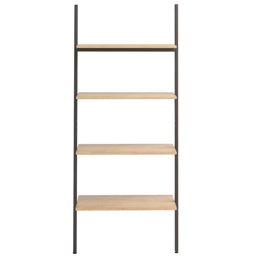 vidaXL 4-Tier Leaning Shelf Light Brown and Black 64x34x150.5 cm