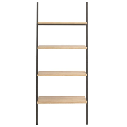 vidaXL 4-Tier Leaning Shelf Light Brown and Black 64x34x150.5 cm